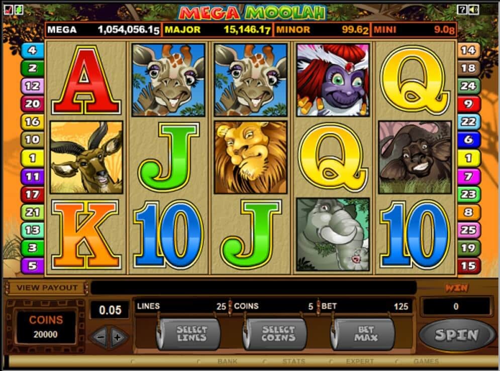 winnings at mega moolah casinos