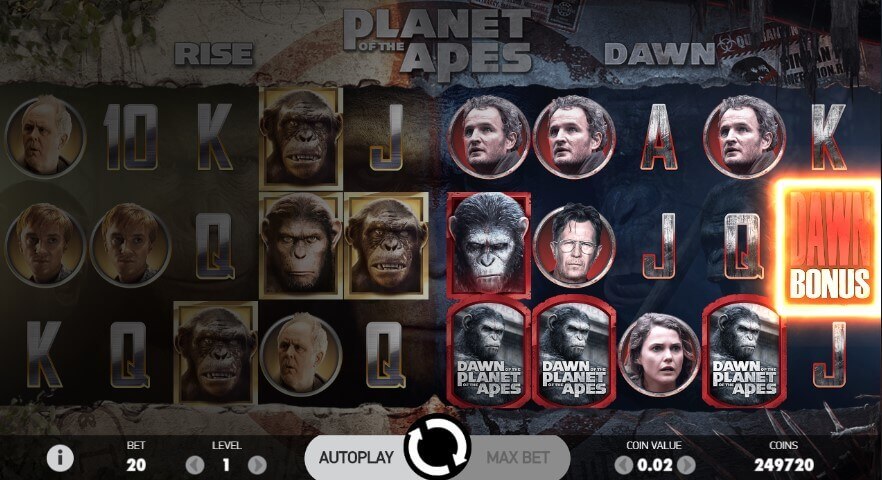 planet of the apes slot bonus