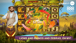 Playtech lancia Safari Riches Live, una slot esclusiva per 888 Casino