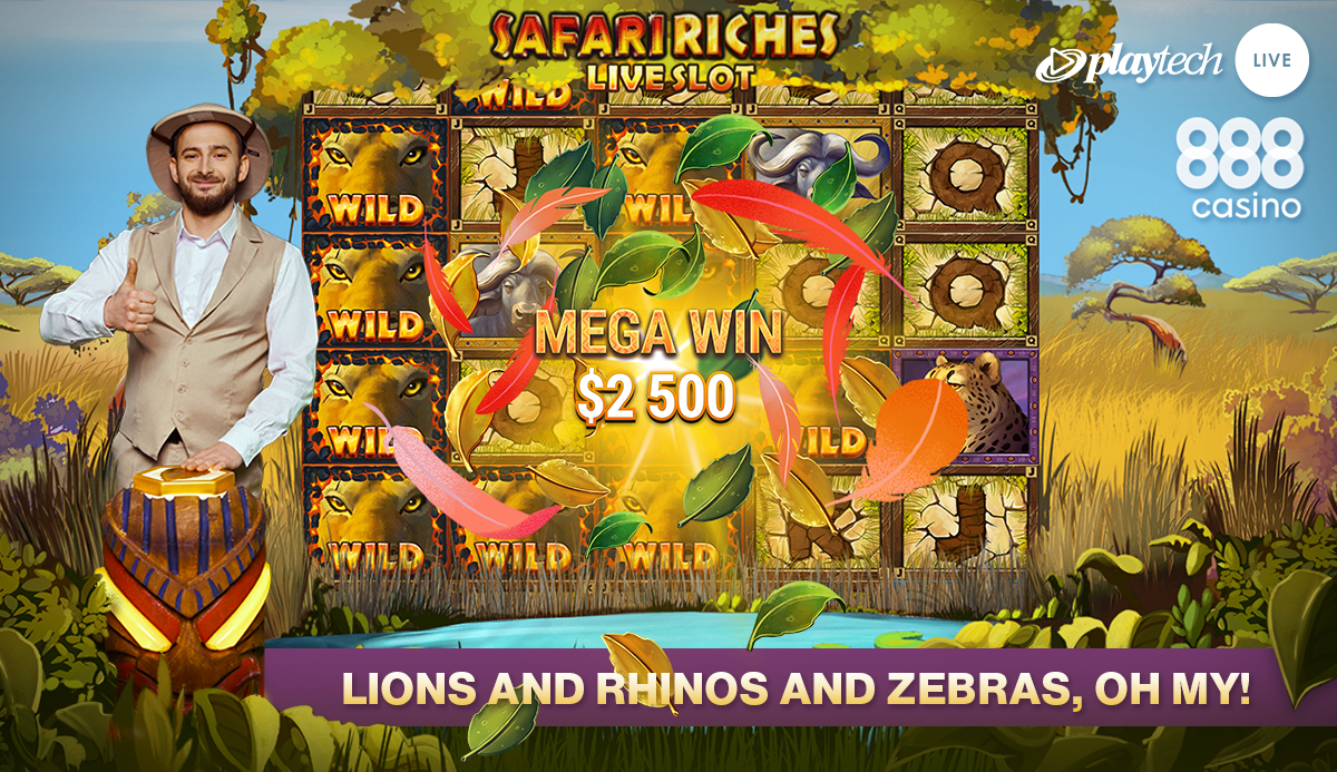 Playtech lancia Safari Riches Live, una slot esclusiva per 888 Casino